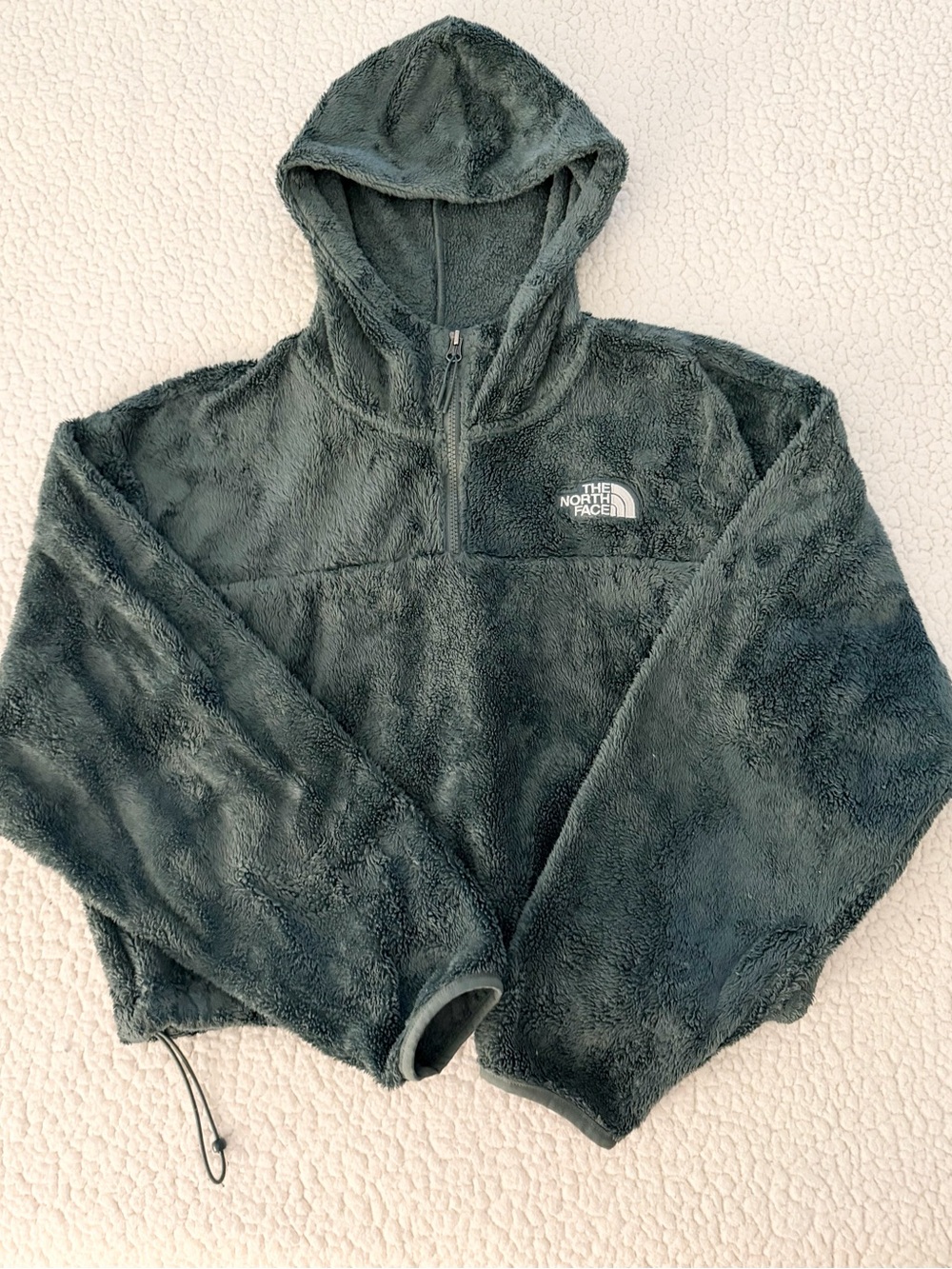 The North Face Women's Osito Quarter Zip Crop Hoodie Green